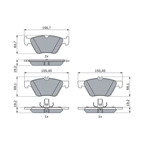Sada brzdových platničiek kotúčovej brzdy 0 986 494 729 /BOSCH/ - obr. 6