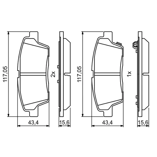 Sada brzdových platničiek kotúčovej brzdy 0 986 494 766 /BOSCH/ - obr. 6