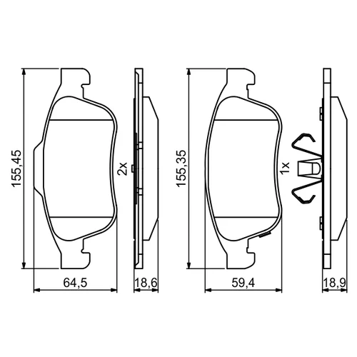 Sada brzdových platničiek kotúčovej brzdy 0 986 494 826 /BOSCH/ - obr. 6
