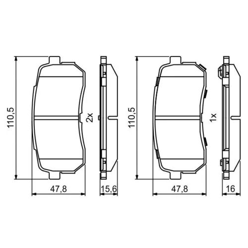 Sada brzdových platničiek kotúčovej brzdy 0 986 494 828 /BOSCH/ - obr. 6