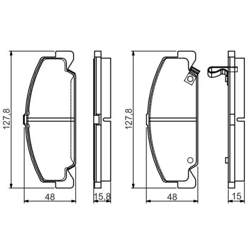 Sada brzdových platničiek kotúčovej brzdy 0 986 495 163 /BOSCH/