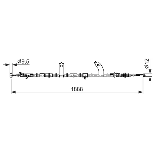 Ťažné lanko parkovacej brzdy 1 987 482 854 /BOSCH/ - obr. 4