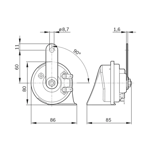 Húkačka / Klaksón 9 320 335 007 /BOSCH/ - obr. 4