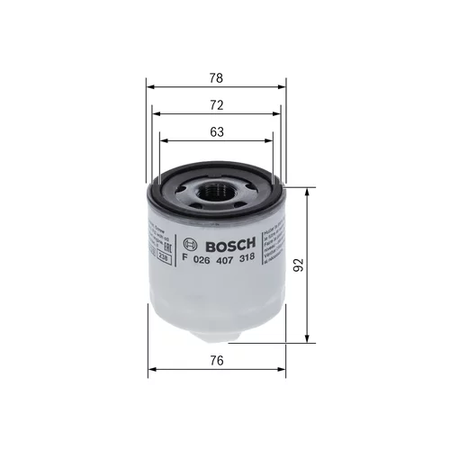 Olejový filter F 026 407 318 /BOSCH/ - obr. 4