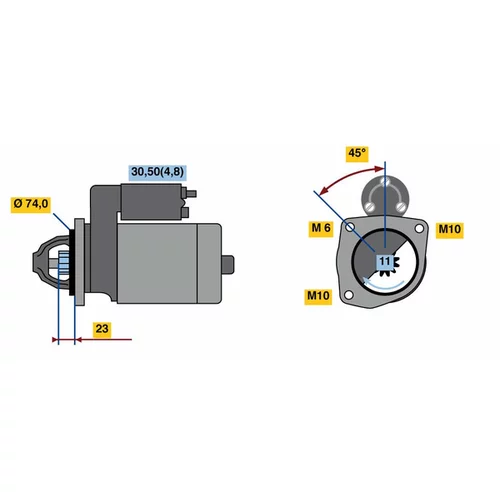 Štartér 0 001 148 015 /BOSCH/ - obr. 4