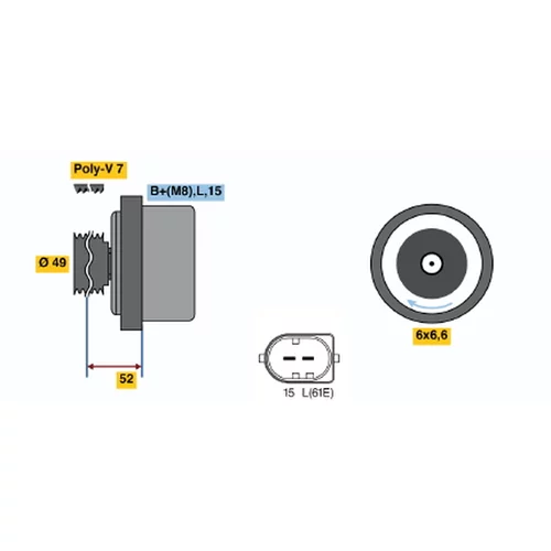 Alternátor BOSCH 0 122 468 015