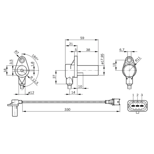 Snímač impulzov kľukového hriadeľa 0 261 210 248 /BOSCH/ - obr. 5