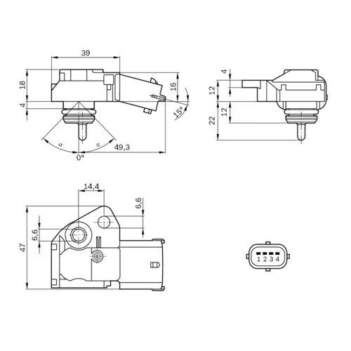 Snímač tlaku v sacom potrubí 0 261 230 109 /BOSCH/ - obr. 7