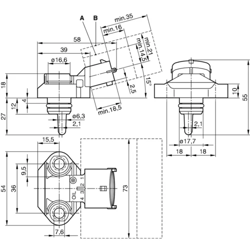 Snímač teploty/tlaku oleja 0 281 006 282 /BOSCH/ - obr. 5