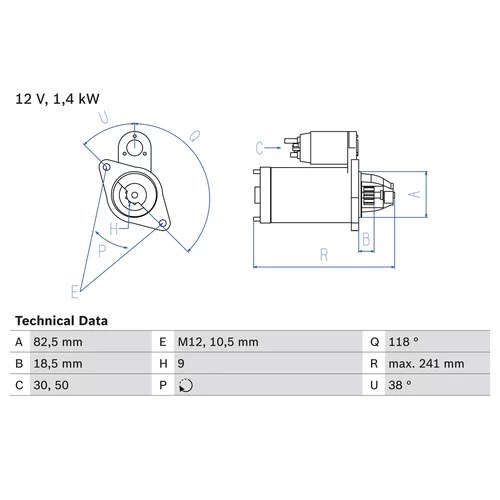 Štartér 0 986 018 260 /BOSCH/