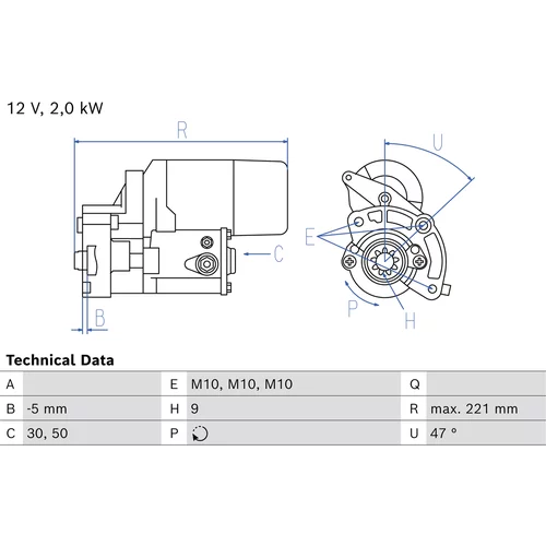 Štartér 0 986 026 500 /BOSCH/