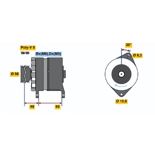 Alternátor BOSCH 0 986 037 801