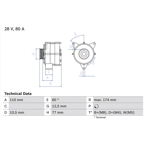 Alternátor BOSCH 0 986 039 790
