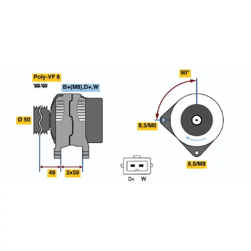 Alternátor BOSCH 0 986 048 950