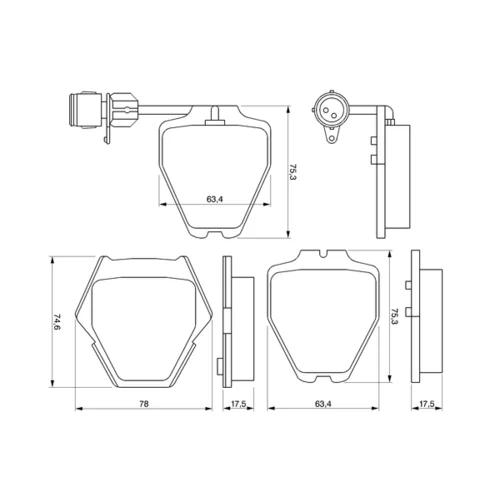 Sada brzdových platničiek kotúčovej brzdy 0 986 424 689 /BOSCH/ - obr. 4