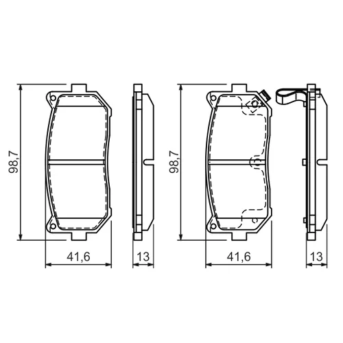 Sada brzdových platničiek kotúčovej brzdy 0 986 424 693 /BOSCH/ - obr. 4
