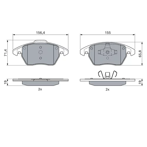 Sada brzdových platničiek kotúčovej brzdy 0 986 424 825 /BOSCH/ - obr. 4