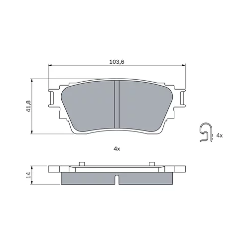 Sada brzdových platničiek kotúčovej brzdy 0 986 460 008 /BOSCH/ - obr. 4