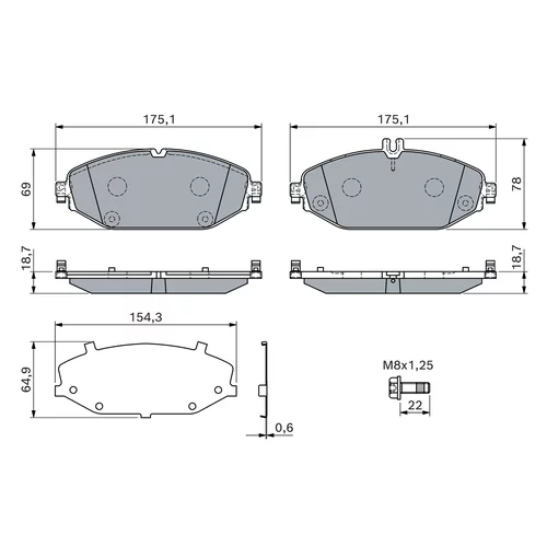 Sada brzdových platničiek kotúčovej brzdy 0 986 460 129 /BOSCH/ - obr. 4