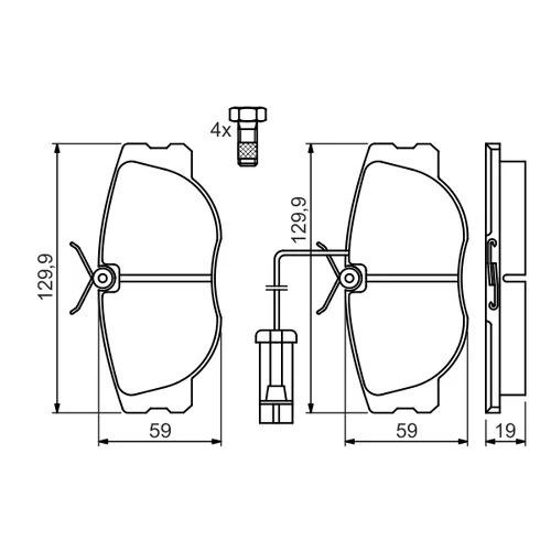 Sada brzdových platničiek kotúčovej brzdy 0 986 460 942 /BOSCH/ - obr. 4