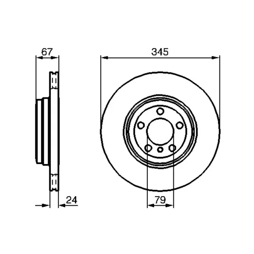 Brzdový kotúč 0 986 479 005 /BOSCH/ - obr. 1