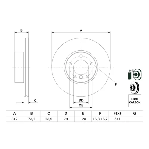 Brzdový kotúč 0 986 479 381 /BOSCH/ - obr. 4