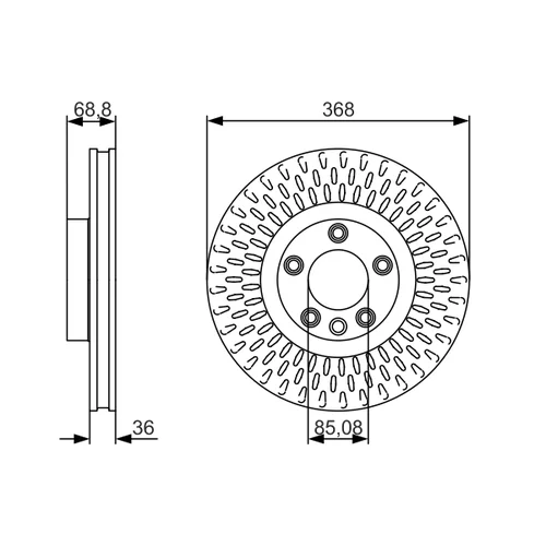 Brzdový kotúč 0 986 479 A33 /BOSCH/ - obr. 1
