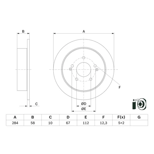 Brzdový kotúč 0 986 479 H16 /BOSCH/ - obr. 1