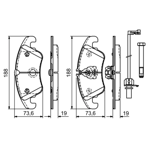 Sada brzdových platničiek kotúčovej brzdy 0 986 494 201 /BOSCH/ - obr. 4