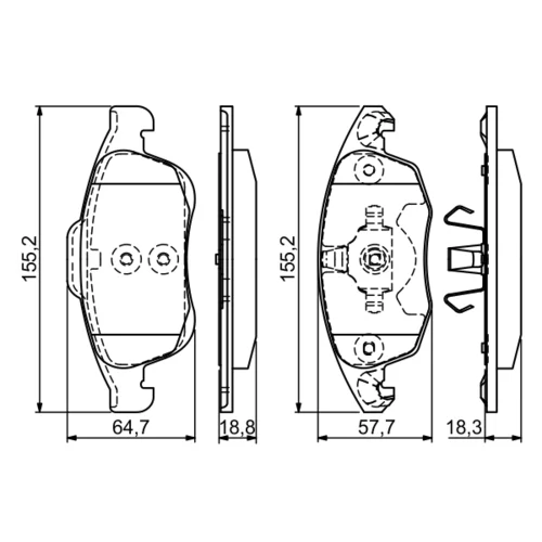 Sada brzdových platničiek kotúčovej brzdy 0 986 494 235 /BOSCH/ - obr. 6