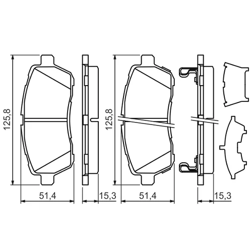 Sada brzdových platničiek kotúčovej brzdy 0 986 494 321 /BOSCH/ - obr. 4