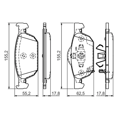 Sada brzdových platničiek kotúčovej brzdy 0 986 494 383 /BOSCH/ - obr. 6