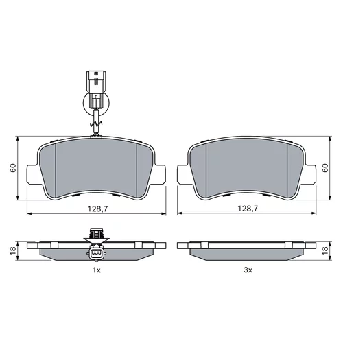 Sada brzdových platničiek kotúčovej brzdy 0 986 494 500 /BOSCH/ - obr. 4