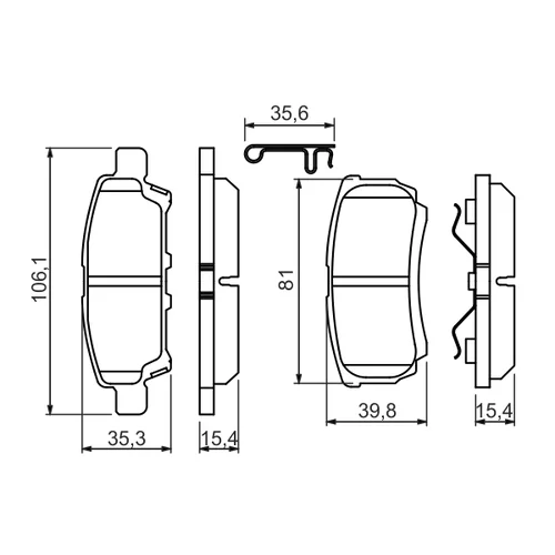 Sada brzdových platničiek kotúčovej brzdy 0 986 494 502 /BOSCH/ - obr. 6