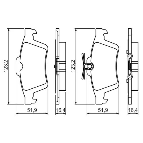 Sada brzdových platničiek kotúčovej brzdy 0 986 494 528 /BOSCH/ - obr. 6