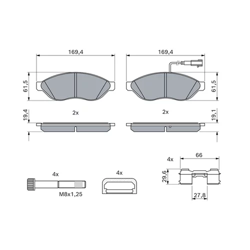 Sada brzdových platničiek kotúčovej brzdy 0 986 494 591 /BOSCH/ - obr. 6