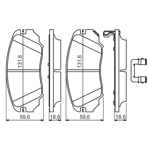 Sada brzdových platničiek kotúčovej brzdy 0 986 494 632 /BOSCH/ - obr. 4