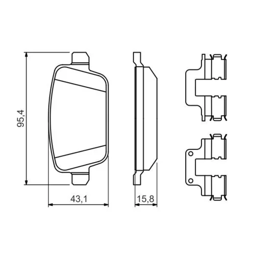 Sada brzdových platničiek kotúčovej brzdy 0 986 494 639 /BOSCH/ - obr. 6