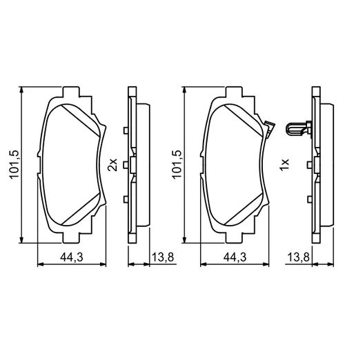 Sada brzdových platničiek kotúčovej brzdy 0 986 494 803 /BOSCH/ - obr. 6
