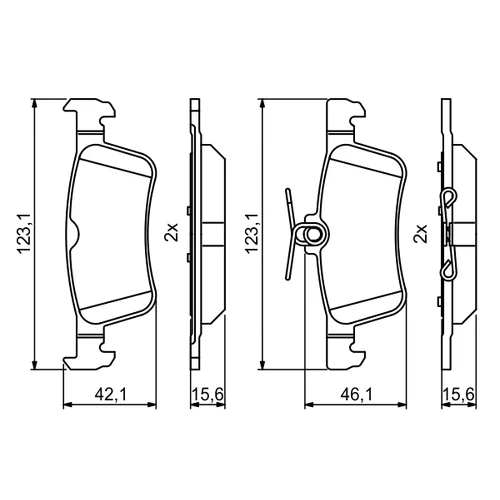 Sada brzdových platničiek kotúčovej brzdy 0 986 494 811 /BOSCH/ - obr. 6