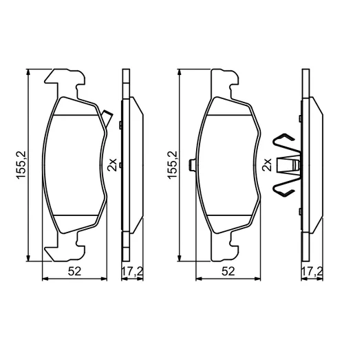Sada brzdových platničiek kotúčovej brzdy 0 986 494 824 /BOSCH/ - obr. 6