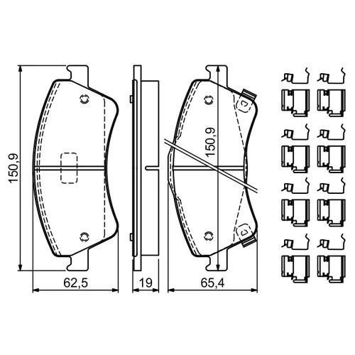 Sada brzdových platničiek kotúčovej brzdy 0 986 494 932 /BOSCH/ - obr. 6