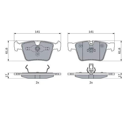 Sada brzdových platničiek kotúčovej brzdy 0 986 494 967 /BOSCH/ - obr. 6