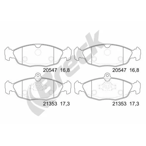 Sada brzdových platničiek kotúčovej brzdy BRECK 20547 00 702 00