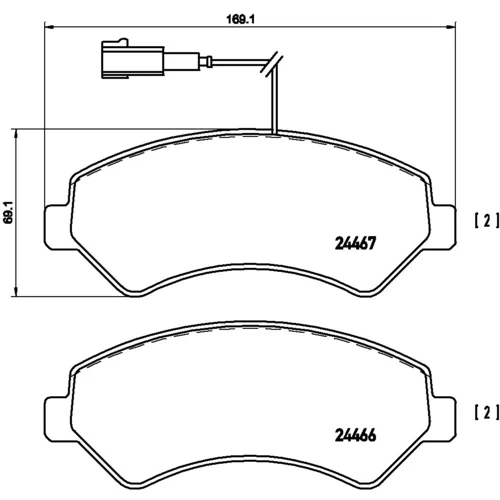 Sada brzdových platničiek kotúčovej brzdy BREMBO P 23 136G