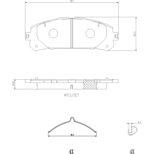 Sada brzdových platničiek kotúčovej brzdy BREMBO P 83 188