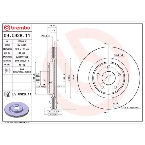 Brzdový kotúč BREMBO 09.C928.11