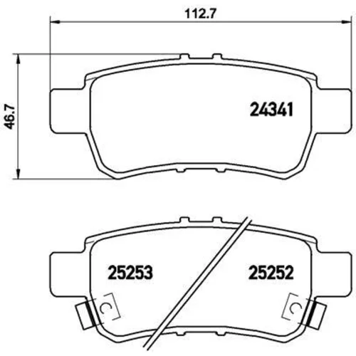 Sada brzdových platničiek kotúčovej brzdy BREMBO P 28 062