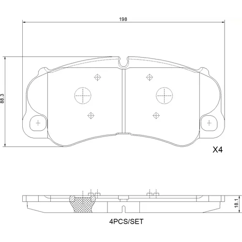 Sada brzdových platničiek kotúčovej brzdy P 65 060 /BREMBO/ - obr. 3