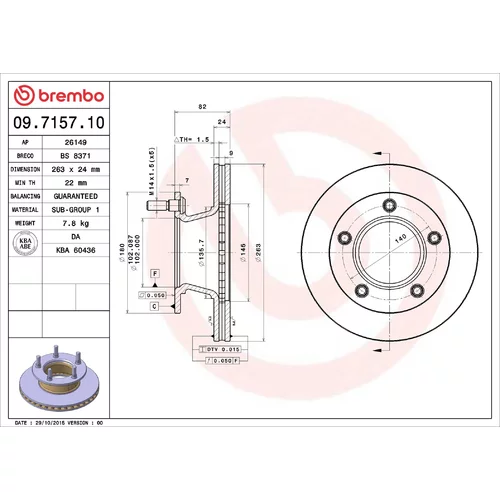Brzdový kotúč BREMBO 09.7157.10